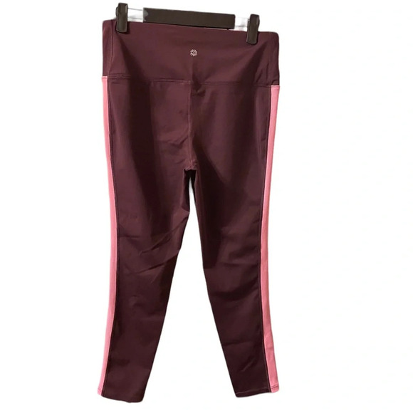 TANGERINE MAROON AND PINK COLOR BLOCK 7/8 LEGGINGS - Picture 2 of 4